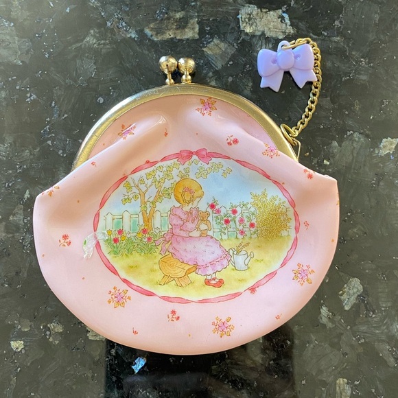 Sanrio Handbags - SANRIO 1989 Coin Purse Meadow Sweet Girl Bear Rare Vintage With Charm